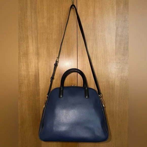 Vera Bradley Leather Satchel Crossbody – Navy & Black - Picture 10 of 16